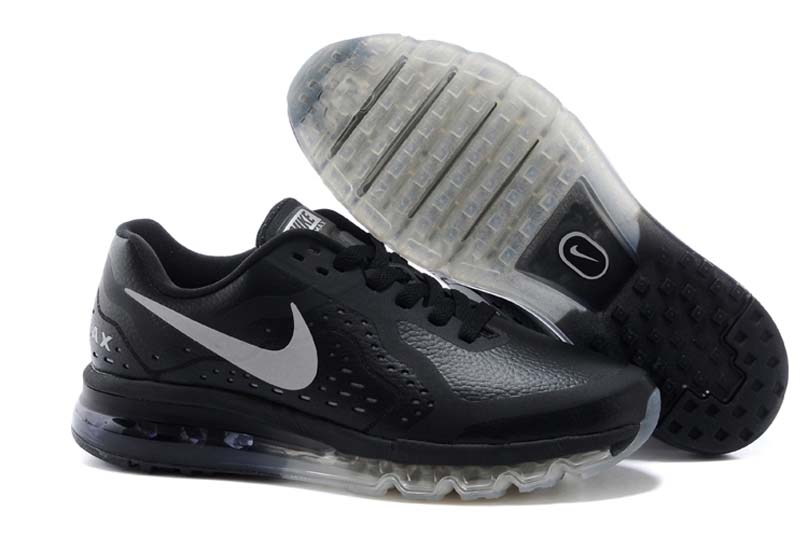 Nike Air Max 2014 Cuir Chaussures De Course Hommes Gris Noir